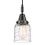Innovations Lighting Bell 5" Wide Mini Pendant with Clear Deco Swirl Glass Shade Matte Black