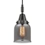 Innovations Lighting Bell 5" Wide Mini Pendant with Light Smoke Glass Shade Matte Black