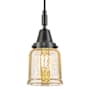 Innovations Lighting Bell 5" Wide Mini Pendant with Silver-Plated Mercury Glass Shade Matte Black