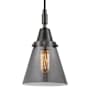 Innovations Lighting Cone 6" Wide Mini Pendant with Light Smoke Glass Shade Matte Black