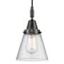 Innovations Lighting Cone 6" Wide Mini Pendant with Clear, Seedy Glass Shade Matte Black