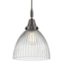 Innovations Lighting Seneca Falls 10" Wide Mini Pendant with Clear, Ribbed Halophane Glass Shade Oil Rubbed Bronze