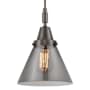 Innovations Lighting Cone 8" Wide Mini Pendant with Light Smoke Glass Shade Oil Rubbed Bronze