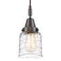 Innovations Lighting Bell 5" Wide Mini Pendant with Clear Deco Swirl Glass Shade Oil Rubbed Bronze