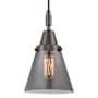 Innovations Lighting Cone 6" Wide Mini Pendant with Light Smoke Glass Shade Oil Rubbed Bronze