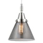 Innovations Lighting Cone 8" Wide Mini Pendant with Light Smoke Glass Shade Polished Chrome