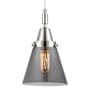 Innovations Lighting Cone 6" Wide Mini Pendant with Light Smoke Glass Shade Polished Chrome
