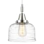 Innovations Lighting Bell 8" Wide Mini Pendant with Clear Deco Swirl Glass Shade Polished Chrome