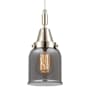 Innovations Lighting Bell 5" Wide Mini Pendant with Light Smoke Glass Shade Polished Nickel