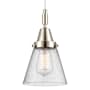 Innovations Lighting Cone 6" Wide Mini Pendant with Clear, Seedy Glass Shade Polished Nickel