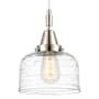 Innovations Lighting Bell 8" Wide Mini Pendant with Clear Deco Swirl Glass Shade Polished Nickel