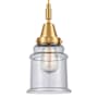 Innovations Lighting Canton 6" Wide Mini Pendant with Clear, Seedy Glass Shade Satin Gold