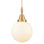 Innovations Lighting Beacon 8" Wide Mini Pendant with Matte White Glass Shade Satin Gold