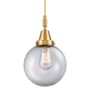 Innovations Lighting Beacon 8" Wide Mini Pendant with Clear Glass Shade Satin Gold