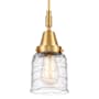 Innovations Lighting Bell 5" Wide Mini Pendant with Clear Deco Swirl Glass Shade Satin Gold