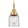 Innovations Lighting Bell 5" Wide Mini Pendant with Clear Glass Shade Satin Gold