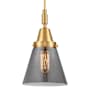 Innovations Lighting Cone 6" Wide Mini Pendant with Light Smoke Glass Shade Satin Gold