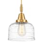 Innovations Lighting Bell 8" Wide Mini Pendant with Clear Deco Swirl Glass Shade Satin Gold