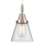 Innovations Lighting Cone 6" Wide Mini Pendant with Clear, Seedy Glass Shade Brushed Satin Nickel