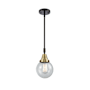 Innovations Lighting Beacon 6" Wide Mini Pendant Black Antique Brass / Seedy