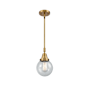 Innovations Lighting Beacon 6" Wide Mini Pendant Brushed Brass / Seedy