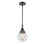 Innovations Lighting Beacon 6" Wide Mini Pendant Matte Black / Clear