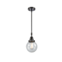 Innovations Lighting Beacon 6" Wide Mini Pendant Matte Black / Seedy
