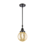 Innovations Lighting Beacon 6" Wide Mini Pendant Matte Black / Mercury