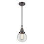 Innovations Lighting Beacon 6" Wide Mini Pendant Oil Rubbed Bronze / Clear