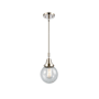 Innovations Lighting Beacon 6" Wide Mini Pendant Polished Nickel / Seedy
