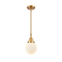 Innovations Lighting Beacon 6" Wide Mini Pendant Satin Gold / Matte White