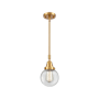Innovations Lighting Beacon 6" Wide Mini Pendant Satin Gold / Clear