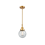 Innovations Lighting Beacon 6" Wide Mini Pendant Satin Gold / Seedy