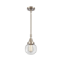Innovations Lighting Beacon 6" Wide Mini Pendant Brushed Satin Nickel / Clear
