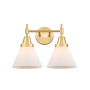 Innovations Lighting Cone 2 Light 17" Wide Vanity Light Satin Gold / Matte White