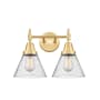 Innovations Lighting Cone 2 Light 17" Wide Vanity Light Satin Gold / Seedy