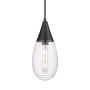 Innovations Lighting Malone 6" Wide Mini Pendant Matte Black / Striped Clear