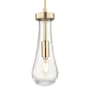 Innovations Lighting Owego 11" Tall Mini Pendant with Clear, Seedy Glass Shade Champagne Bronze
