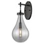 Innovations Lighting Owego 18" Tall Bathroom Sconce with Light Smoke Glass Shade Matte Black