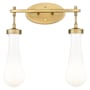 Innovations Lighting Owego 2 Light 16" Wide Vanity Light with Glossy White Glass Shades Brushed Brass