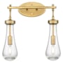 Innovations Lighting Owego 2 Light 16" Wide Vanity Light with Clear, Seedy Glass Shades Brushed Brass