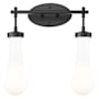 Innovations Lighting Owego 2 Light 16" Wide Vanity Light with Glossy White Glass Shades Matte Black