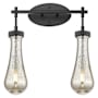 Innovations Lighting Owego 2 Light 16" Wide Vanity Light with Mercury Glass Shades Matte Black