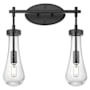 Innovations Lighting Owego 2 Light 16" Wide Vanity Light with Clear, Seedy Glass Shades Matte Black