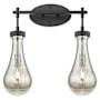 Innovations Lighting Owego 2 Light 17" Wide Vanity Light with Mercury Glass Shades Matte Black