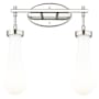 Innovations Lighting Owego 2 Light 16" Wide Vanity Light with Glossy White Glass Shades Polished Nickel