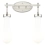 Innovations Lighting Owego 2 Light 16" Wide Vanity Light with Glossy White Glass Shades Satin Nickel