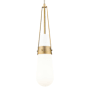 Innovations Lighting Milan 4" Wide Mini Pendant with Glossy White Glass Shade Brushed Brass