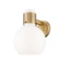 Innovations Lighting Lawton Sphere 9" Tall Wall Sconce Brushed Brass / Gloss White