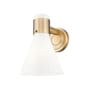 Innovations Lighting Lawton Cone 9" Tall Wall Sconce Brushed Brass / Gloss White